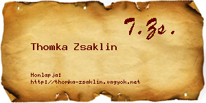 Thomka Zsaklin névjegykártya